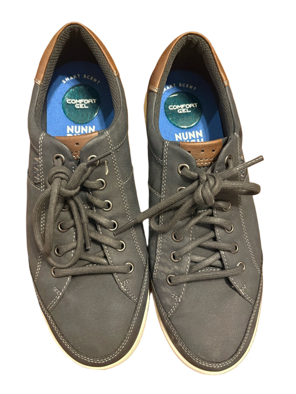 Nunn Bush KORE City Walk Mens 10M Blue Leather Comfort Gel Casual Sneakers